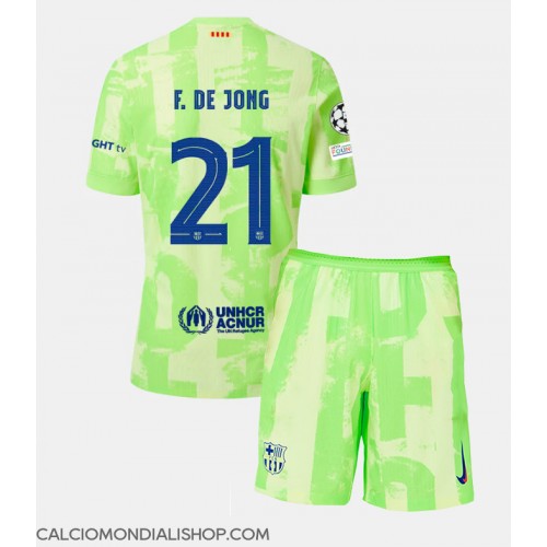 Maglie da calcio Barcelona Frenkie de Jong #21 Terza Maglia Bambino 2024-25 Manica Corta (+ Pantaloni corti)